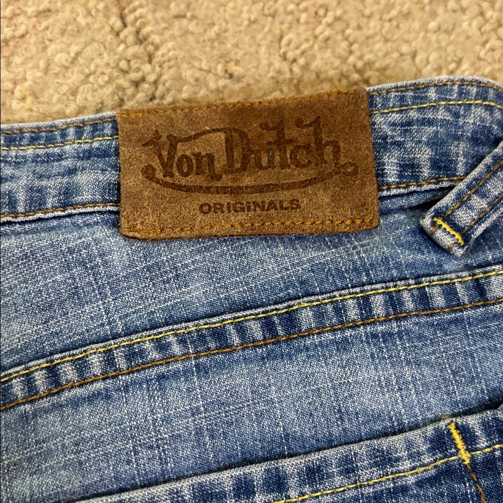 Von Dutch vintage Blue Denim mini super short Skirt - Picture 5 of 6